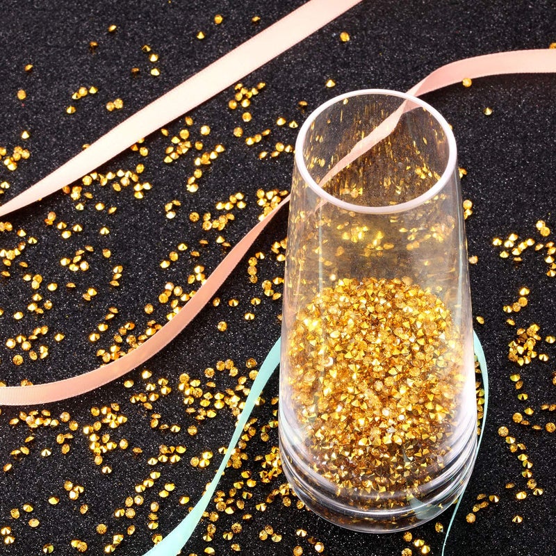 Bememo 10000 Clear Wedding Table Scatter Confetti Crystals Acrylic Diamonds Rhinestones for Table Centerpiece Decorations Wedding Decorations Bridal Shower Decorations Vase Beads (Gold, 4 MM) - Image 4